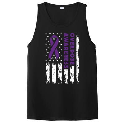 Overdose Awareness Flag Purple Ribbon Addiction Recovery PosiCharge Competitor Tank