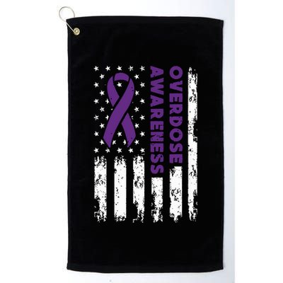 Overdose Awareness Flag Purple Ribbon Addiction Recovery Golf Towel