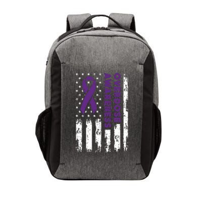 Overdose Awareness Flag Purple Ribbon Addiction Recovery Vector Backpack