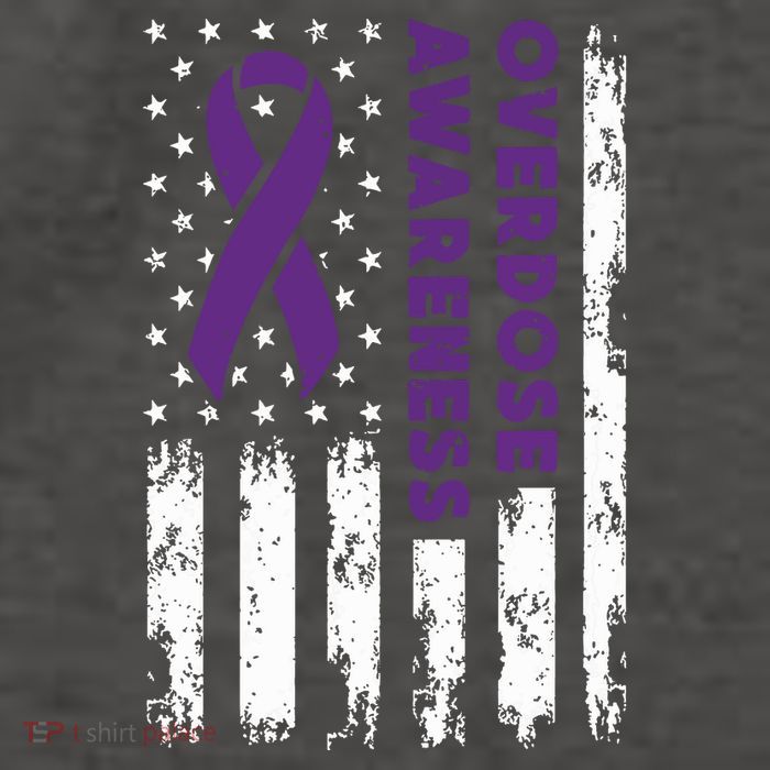 Overdose Awareness Flag Purple Ribbon Addiction Recovery Vector Backpack