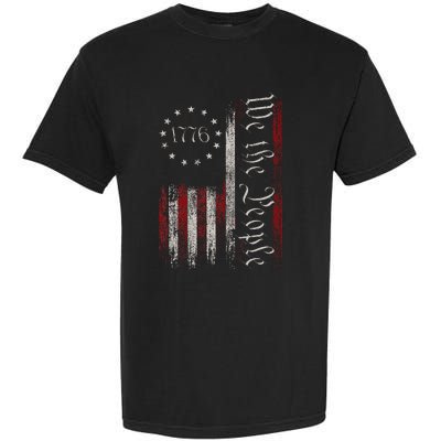 Old American Flag Patriotic 1776 We The People Usa Garment-Dyed Heavyweight T-Shirt