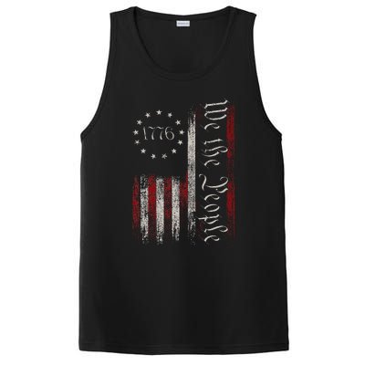 Old American Flag Patriotic 1776 We The People Usa PosiCharge Competitor Tank