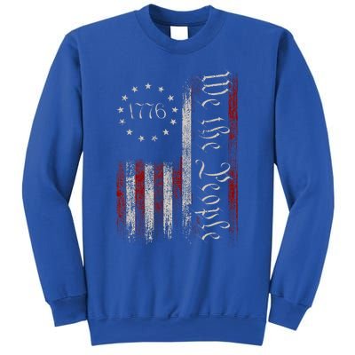 Old American Flag Patriotic 1776 We The People Usa Sweatshirt