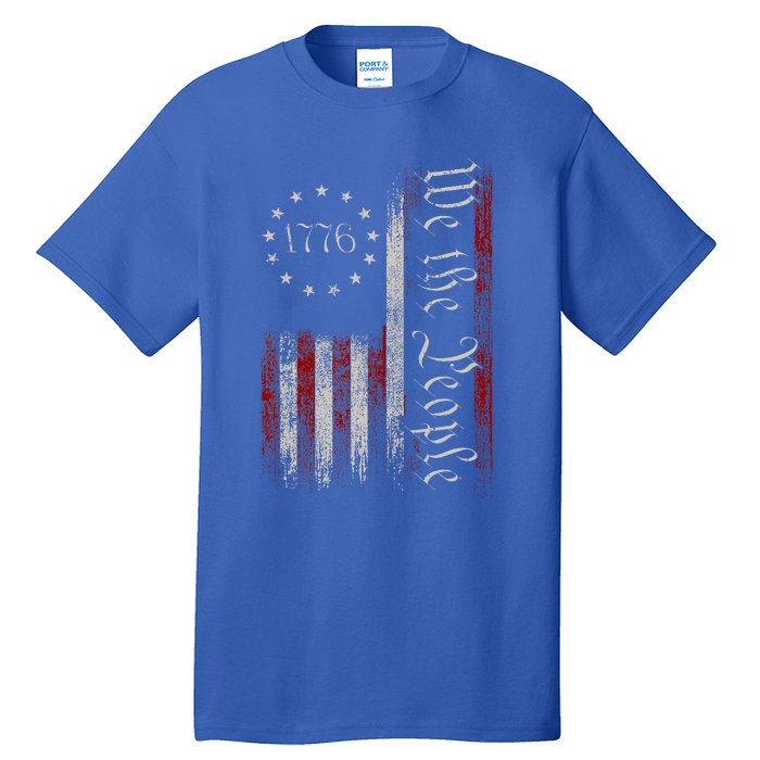 Old American Flag Patriotic 1776 We The People Usa Tall T-Shirt