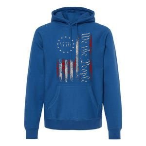 Old American Flag Patriotic 1776 We The People Usa Premium Hoodie