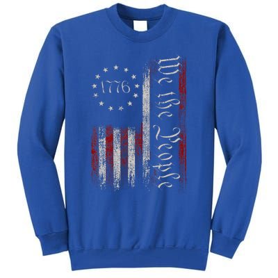 Old American Flag Patriotic 1776 We The People Usa Tall Sweatshirt