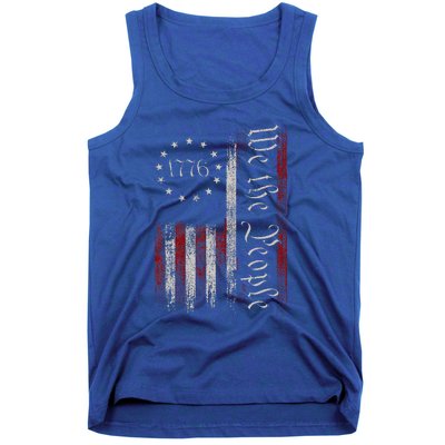 Old American Flag Patriotic 1776 We The People Usa Tank Top