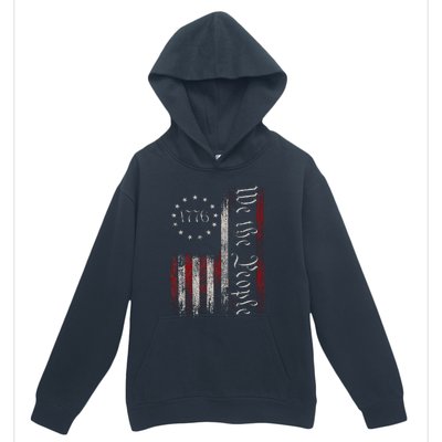 Old American Flag Patriotic 1776 We The People Usa Urban Pullover Hoodie