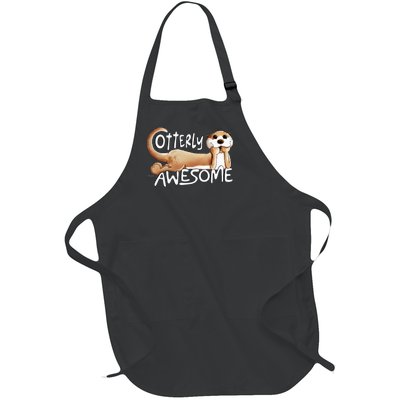 Otterly Awesome For Sea Otter Lover Full-Length Apron With Pockets