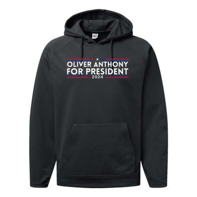 Oliver Anthony For President 2024 Performance Fleece Hoodie