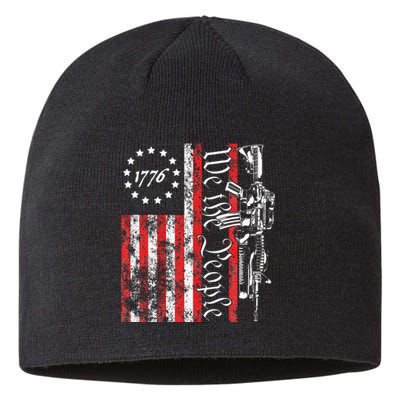 Old American Flag Patriotic 1776 We The People Usa Sustainable Beanie