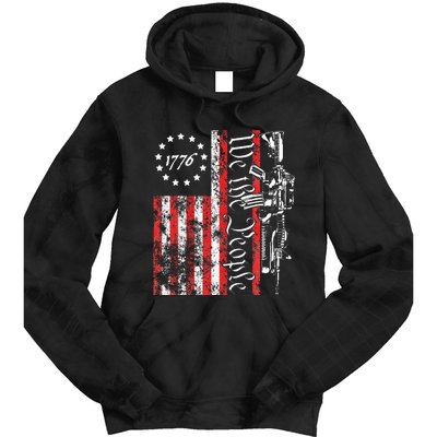 Old American Flag Patriotic 1776 We The People Usa Tie Dye Hoodie