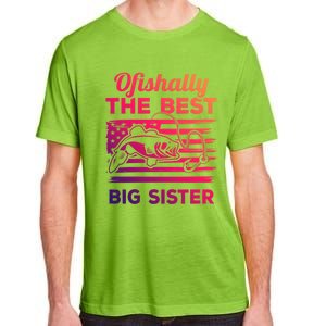 Ofishally American Flag Older Sister Fishing Big Sis Cute Gift Adult ChromaSoft Performance T-Shirt