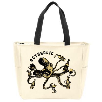 Octoholic Alcoholic Funny Beer And Octopus Zip Tote Bag