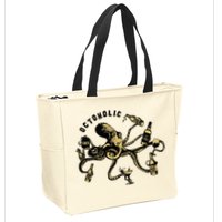 Octoholic Alcoholic Funny Beer And Octopus Zip Tote Bag