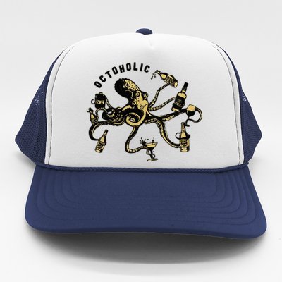 Octoholic Alcoholic Funny Beer And Octopus Trucker Hat