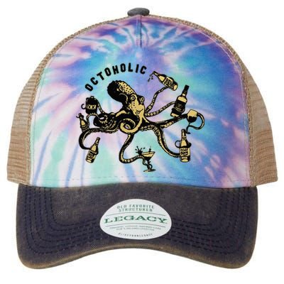 Octoholic Alcoholic Funny Beer And Octopus Legacy Tie Dye Trucker Hat