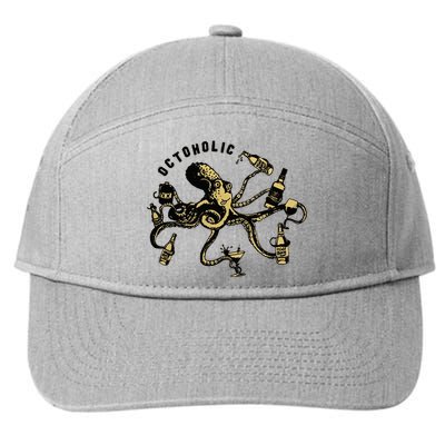 Octoholic Alcoholic Funny Beer And Octopus 7-Panel Snapback Hat