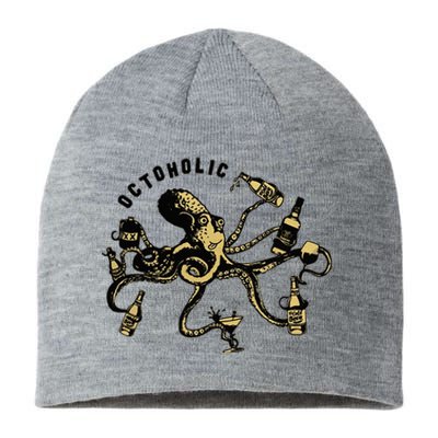 Octoholic Alcoholic Funny Beer And Octopus Sustainable Beanie