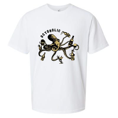 Octoholic Alcoholic Funny Beer And Octopus Sueded Cloud Jersey T-Shirt