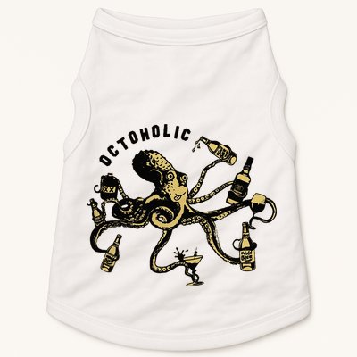 Octoholic Alcoholic Funny Beer And Octopus Doggie Tank