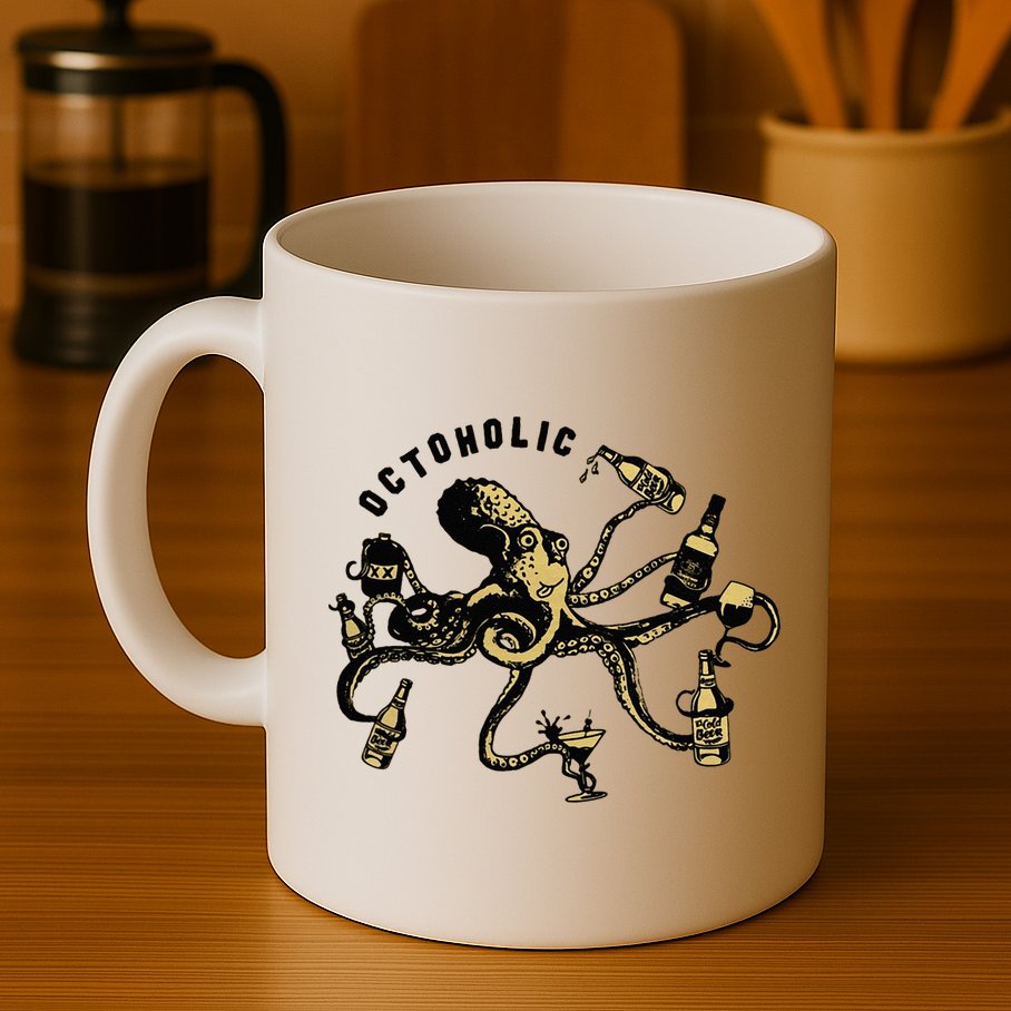 Octoholic Alcoholic Funny Beer And Octopus Mug