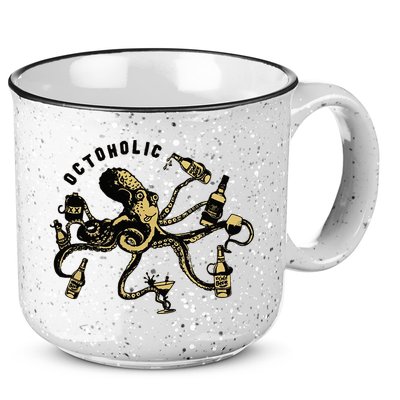 Octoholic Alcoholic Funny Beer And Octopus 15oz Campfire Ceramic Mug