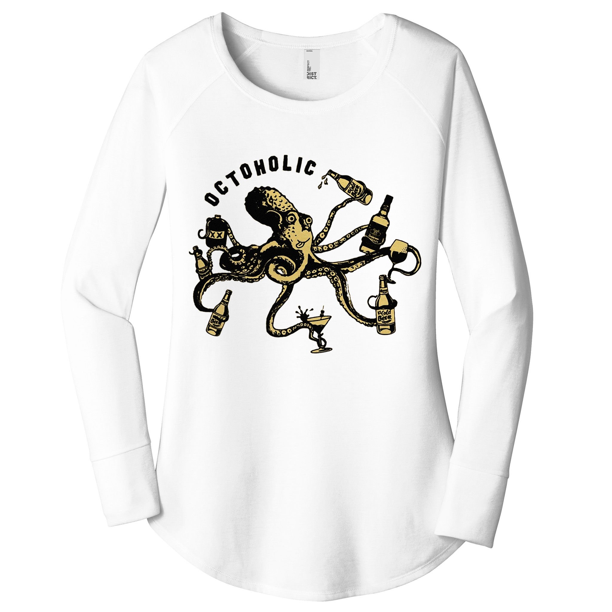 Octoholic Alcoholic Funny Beer And Octopus Women's Perfect Tri Tunic Long Sleeve Shirt