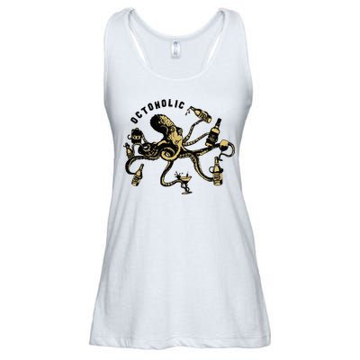 Octoholic Alcoholic Funny Beer And Octopus Ladies Essential Flowy Tank