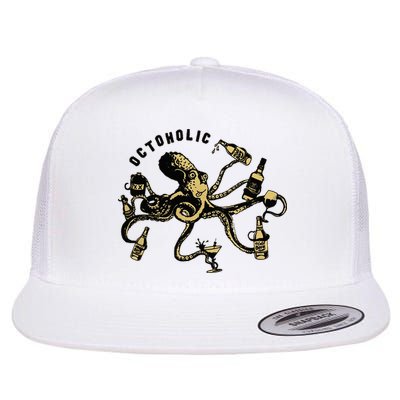 Octoholic Alcoholic Funny Beer And Octopus Flatbill Hat