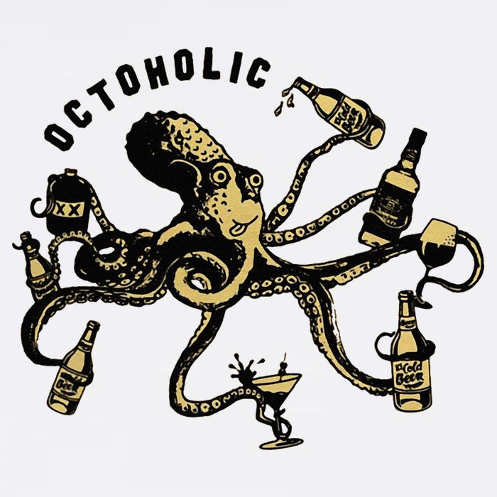 Octoholic Alcoholic Funny Beer And Octopus Magnet