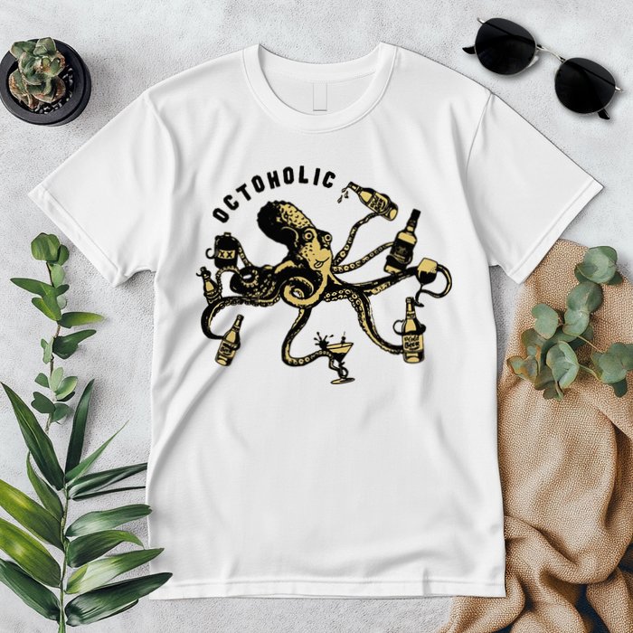 Octoholic Alcoholic Funny Beer And Octopus Premium T-Shirt