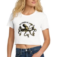 Octoholic Alcoholic Funny Beer And Octopus Women's Crop Top Tee