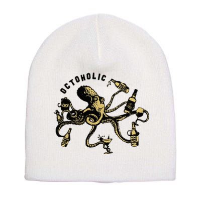 Octoholic Alcoholic Funny Beer And Octopus Short Acrylic Beanie