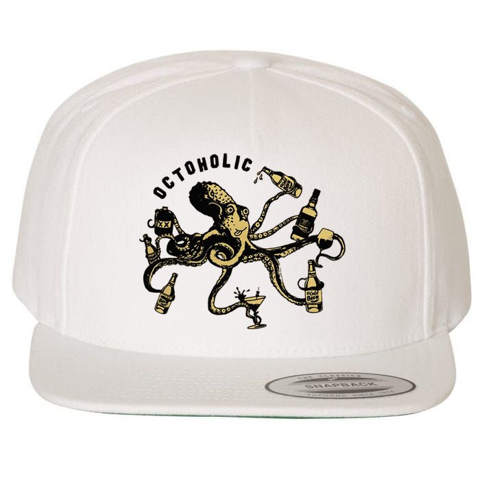 Octoholic Alcoholic Funny Beer And Octopus Wool Snapback Cap