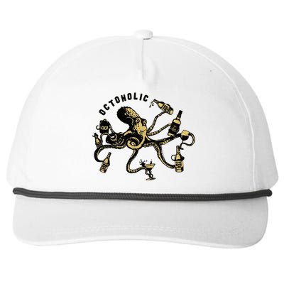 Octoholic Alcoholic Funny Beer And Octopus Snapback Five-Panel Rope Hat