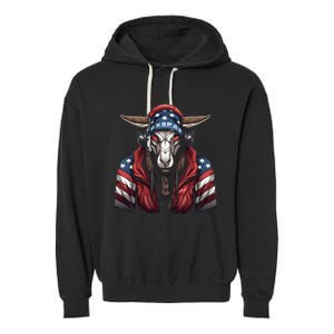 Oryx American Flag USA Tee 4th July Gifts Graphic Tees Garment-Dyed Fleece Hoodie