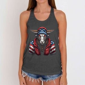 Oryx American Flag USA Tee 4th July Gifts Graphic Tees Women's Knotted Racerback Tank