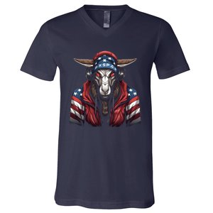 Oryx American Flag USA Tee 4th July Gifts Graphic Tees V-Neck T-Shirt