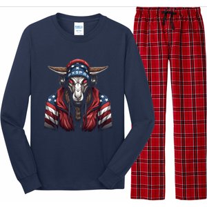 Oryx American Flag USA Tee 4th July Gifts Graphic Tees Long Sleeve Pajama Set