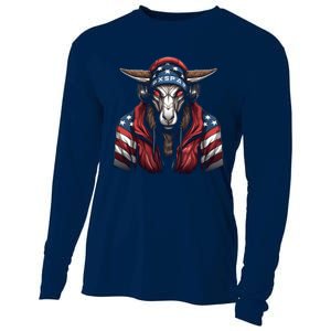 Oryx American Flag USA Tee 4th July Gifts Graphic Tees Cooling Performance Long Sleeve Crew