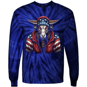 Oryx American Flag USA Tee 4th July Gifts Graphic Tees Tie-Dye Long Sleeve Shirt