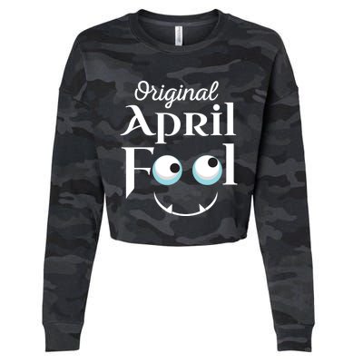 Original April Fool Face Funny April Fool's Day Birthday Cool Gift Cropped Pullover Crew