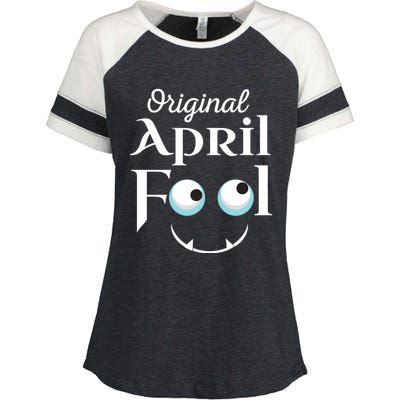 Original April Fool Face Funny April Fool's Day Birthday Cool Gift Enza Ladies Jersey Colorblock Tee