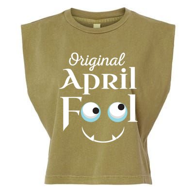 Original April Fool Face Funny April Fool's Day Birthday Cool Gift Garment-Dyed Women's Muscle Tee