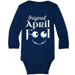 Original April Fool Face Funny April Fool's Day Birthday Cool Gift Baby Long Sleeve Bodysuit