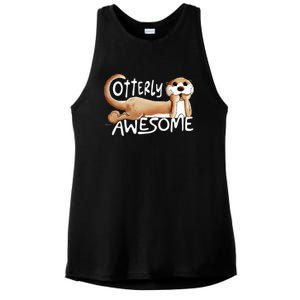 Otterly Awesome For Sea Otter Lover Ladies PosiCharge Tri-Blend Wicking Tank