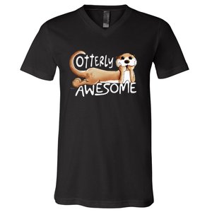 Otterly Awesome For Sea Otter Lover V-Neck T-Shirt