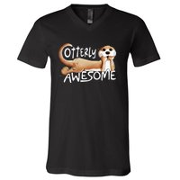 Otterly Awesome For Sea Otter Lover V-Neck T-Shirt