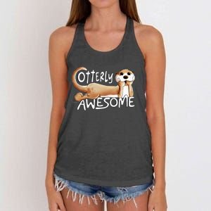 Otterly Awesome For Sea Otter Lover Women's Knotted Racerback Tank